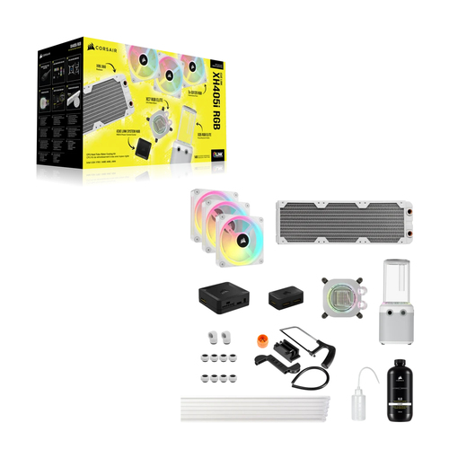 CPC Corsair Hydro X iCUE XH405i RGB Kit white procesora dzesētājs, ventilators