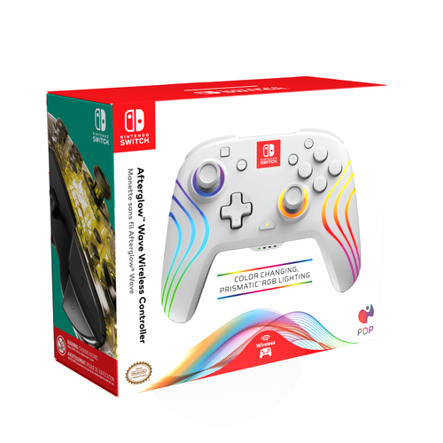 PDP Afterglow Wave White Gamepad Analogue / Digital Nintendo Switch, Nintendo Switch OLED 0708056072001 spēļu konsoles gampad