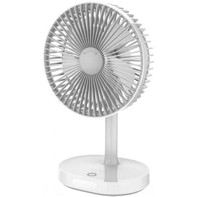 Platinet PRDF0326 Uzlādējams Galda Ventilators / 3 ātrumu līmeņi / 3000 mAh / Iebūvēta nakts lampa / Balta - Pelēka Klimata iekārta