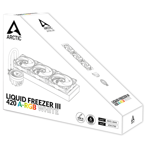 CPC Arctic Intel Liquid Freezer III 420 A-RGB Whit procesora dzesētājs, ventilators