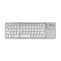 MediaRange Tastatur Wireless 63 Ta. faltbar Toch. DE silber klaviatūra