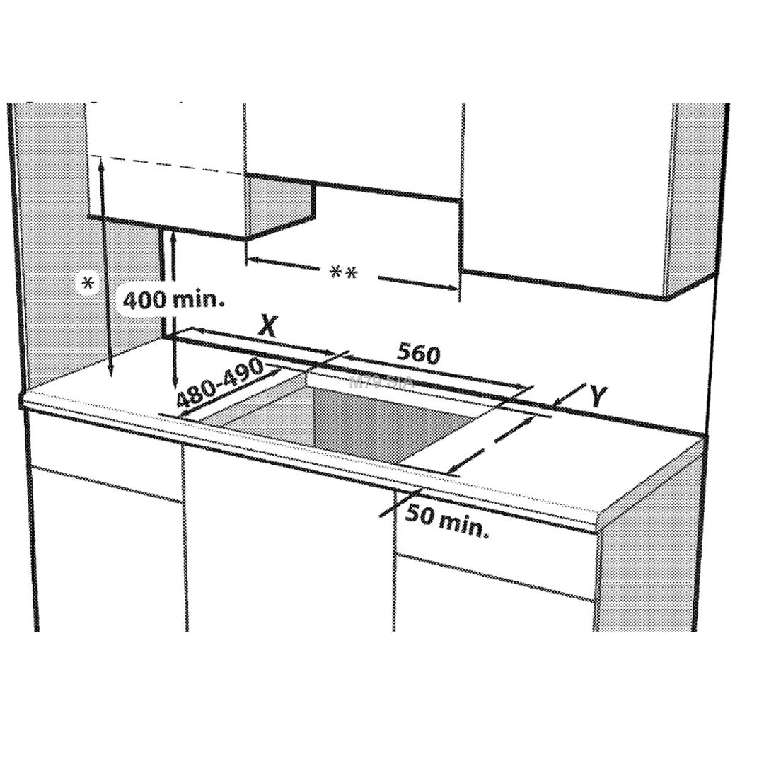 BEKO GAS HOB HIBW64125SB plīts virsma