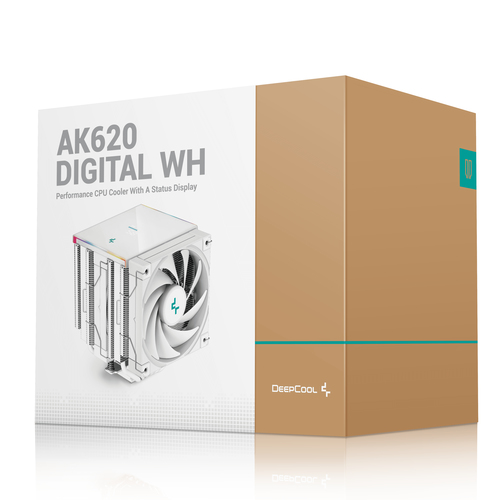 DeepCool AK620 Digital WH Processor Air cooler 12 cm White 1 pc(s) procesora dzesētājs, ventilators