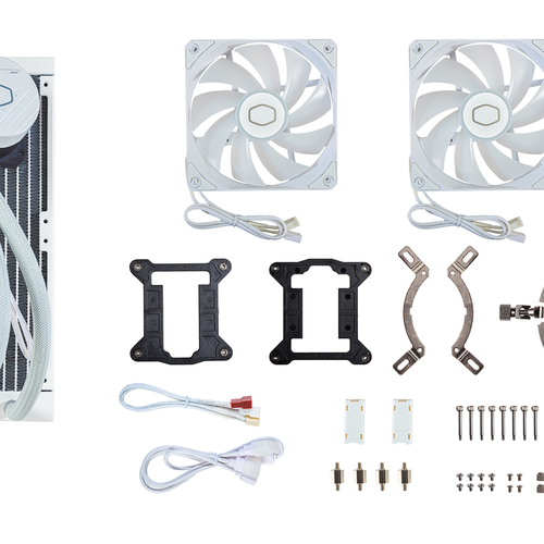 Cooler Master MasterLiquid 240L Core ARGB White Processor Liquid ooling kit 12 cm procesora dzesētājs, ventilators