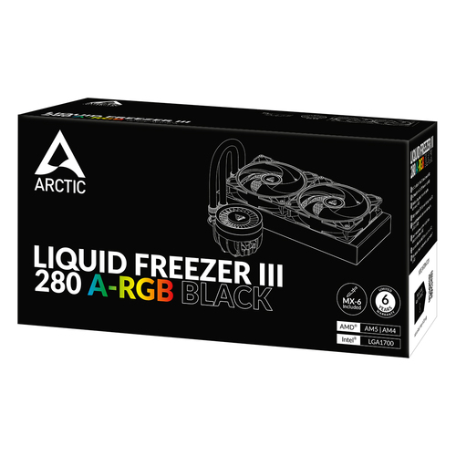 CPC Arctic Intel Liquid Freezer III 280 A-RGB Blac procesora dzesētājs, ventilators