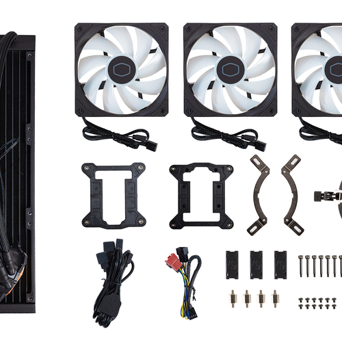 Cooler Master MasterLiquid 360L Core ARGB Processor Liquid ooling kit 12 cm Black procesora dzesētājs, ventilators