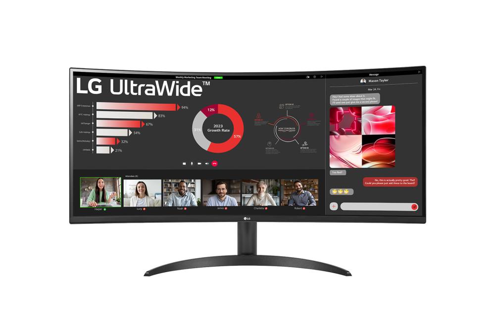 LG UltraWide 34WR50QC-B Curved Monitor 86,42cm (34 Zoll) (UWQHD, VA, 5ms, HDMI, DisplayPort, HDR10, 100Hz) monitors
