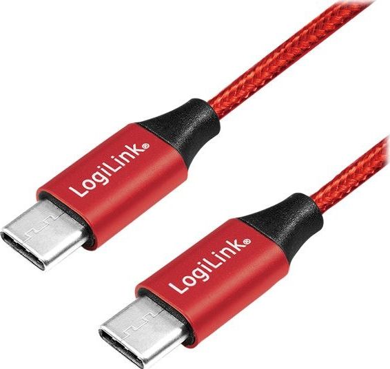 LOGILINK - USB 2.0 cable, USB-C to USB-C, red, 1m USB kabelis