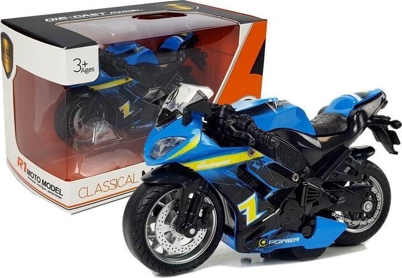 Lean Sport Motocykl z naciagiem 1:14 niebieski 5971-uniw (5908275997092) Rotaļu auto un modeļi