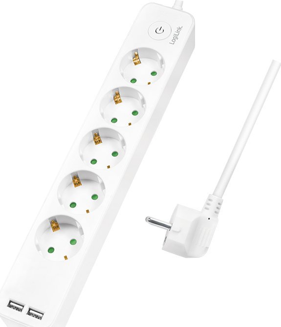 LogiLink Steckdosenleiste 5-fach, 1,5m 2xUSB 5V/2,1A max. UPS aksesuāri