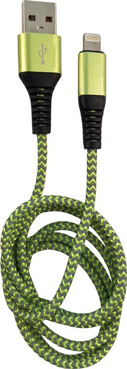Kabel USB LC-Power USB-A - Lightning 1 m Zielono-szary (31331G) 31331G (4260070127267) USB kabelis