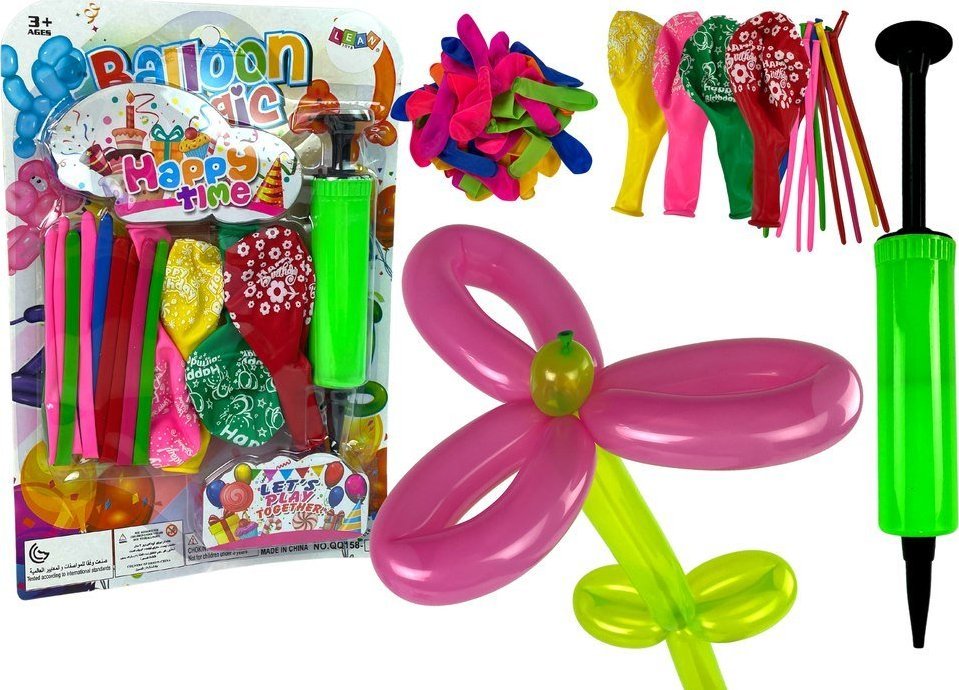 LeanToys Zestaw Balonow Do Modelowania Pompka Przyjecie 12150 (5904665998915)