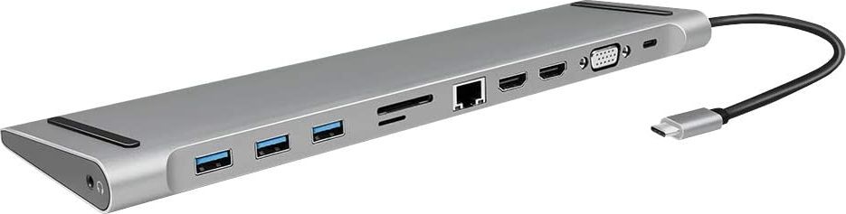 LogiLink UA0373 Docking Station USB 3.2 Gen 1 USB-C, 11-Port, PD, silver dock stacijas HDD adapteri