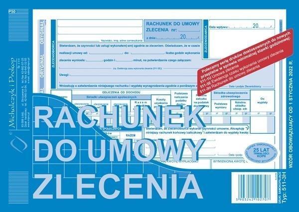 Michalczyk & Prokop Rachunek do umowy zlecenia A5 511-3H 464092 (5903242102707)  rezerves daļas un aksesuāri printeriem