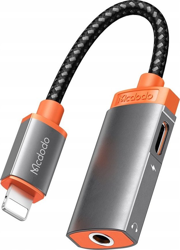 Adapter USB Mcdodo CA-6710 Lightning - Jack 3.5mm Srebrny  (CA-6710)