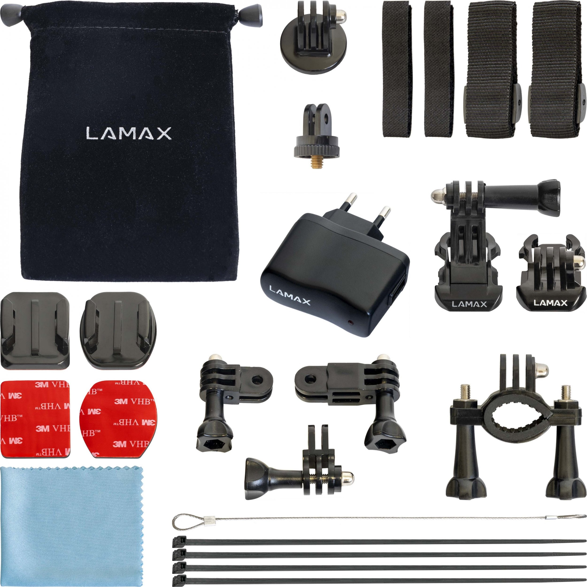 Lamax Zestaw akcesoriow do kamer sportowych L - 15 szt. LMXACCSETL (8594175356724) Sporta kameru aksesuāri