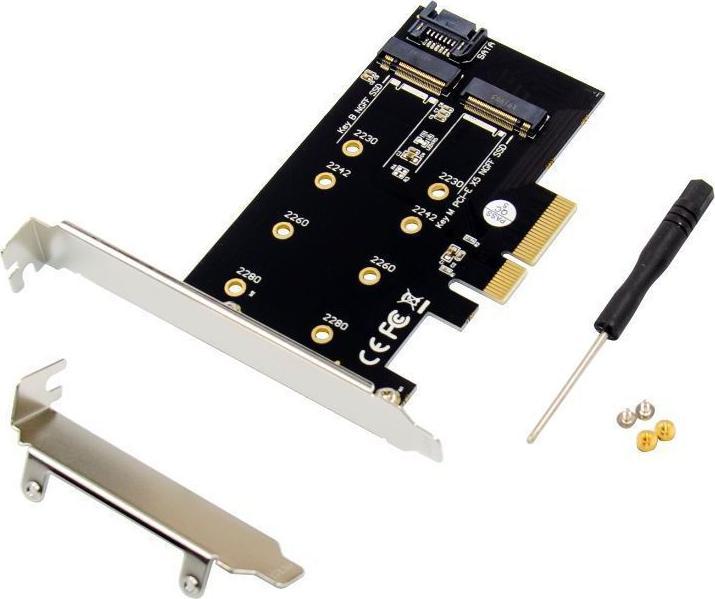 Kontroler MicroConnect PCIe x4 M.2 B & M Key NVMe MC-PCIE-SSDADAPTER (5704174031963) karte