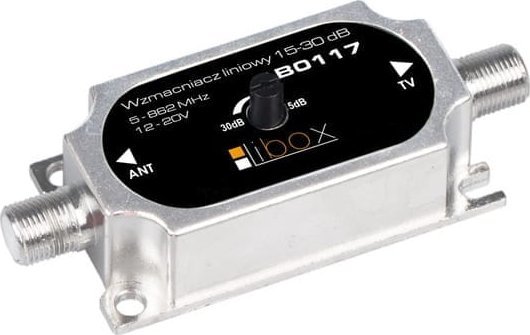 Libox Wzmacniacz sygnalu DVB-T regulowany 15-30dB LB0118 LIBOX LB0118 (5902689075247) Satelītu piederumi un aksesuāri