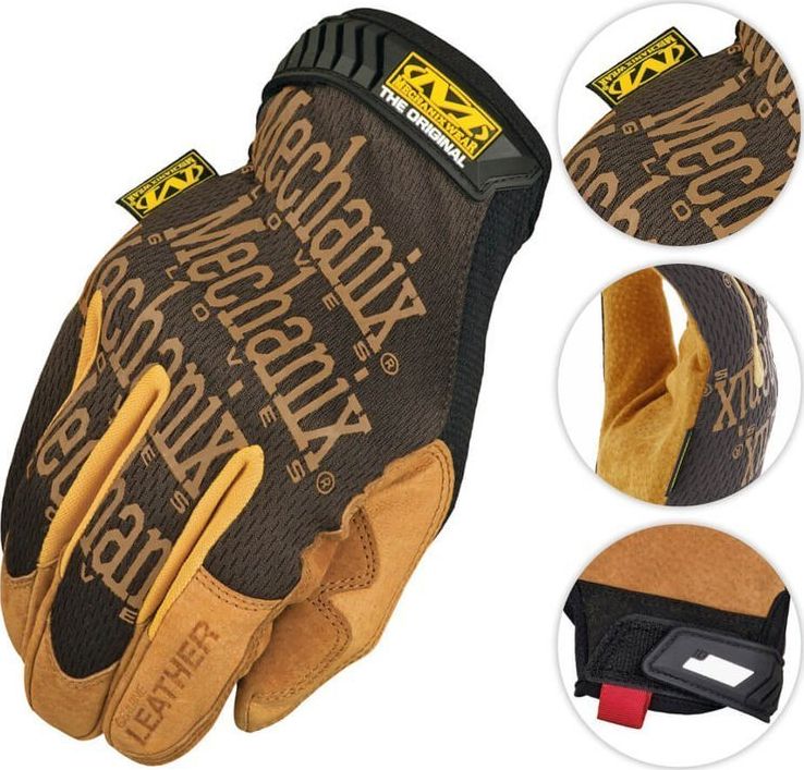 Mechanix Wear Mechanix Wear Rekawice Original Leather Czarne-Coyote XL 20685-6 (0781513631508) cimdi