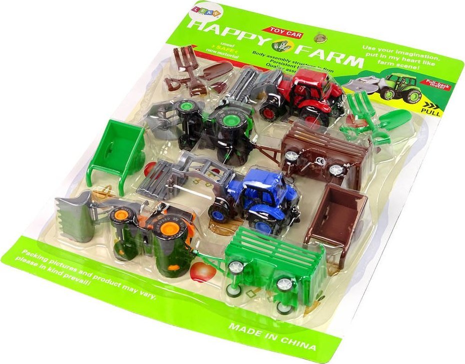 Figurka LeanToys Zestaw Farma Maszyny Rolnicze Traktory Taczki 12129 (5904665998700) bērnu rotaļlieta