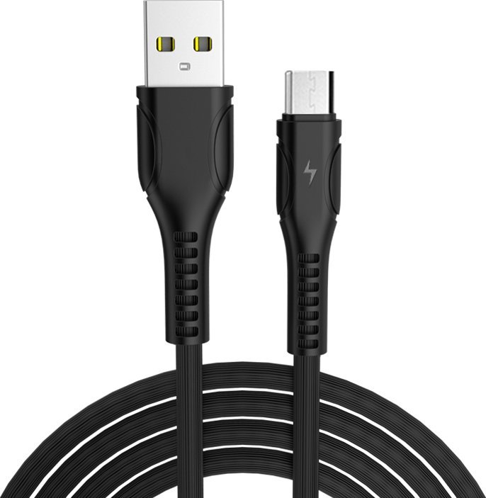 Kabel USB Libox USB-A - microUSB 1 m Czarny (LB0096NEW) LB0096NEW (5901811404276) USB kabelis