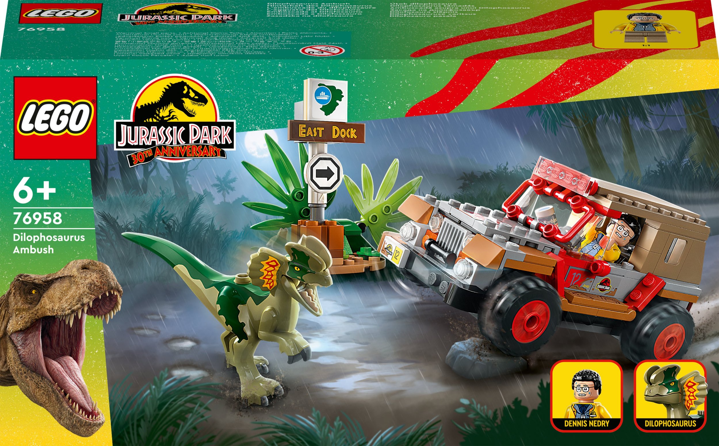 LEGO Jurassic 76958 Dilophosaurus Ambush LEGO konstruktors