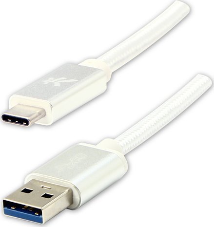 Kabel USB Logo USB-A - USB-C 1 m Bialy 8593671 (8590274718494) USB kabelis