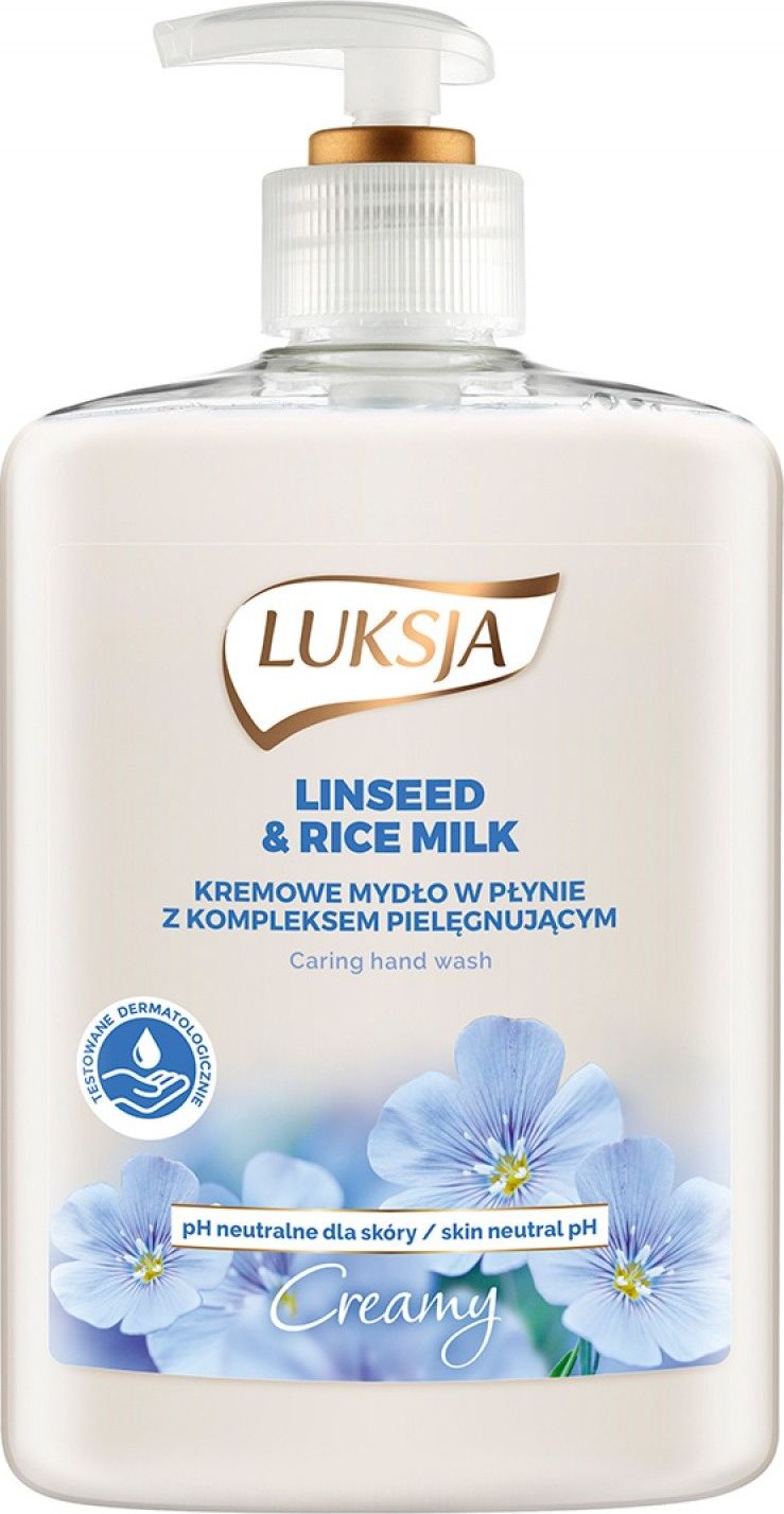 Luksja Mydlo w plynie Creme, len i mleczko ryzowe, 500ml HG-007171 (5900536348896)