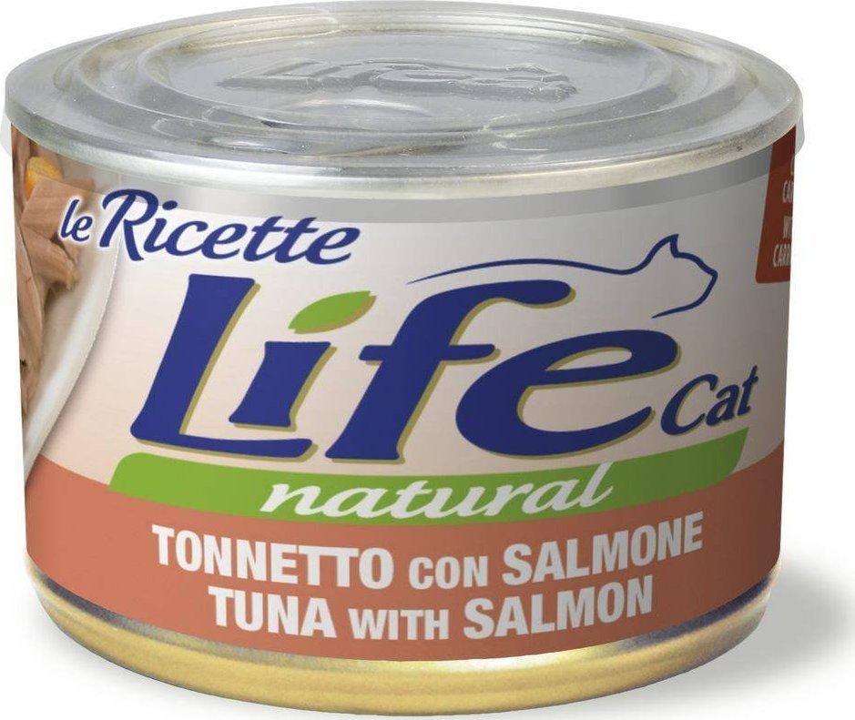 Life Pet Care LIFE CAT pusz.150g TUNA + SALMON LA RICETTE /24 102451 (8034105422957) kaķu barība