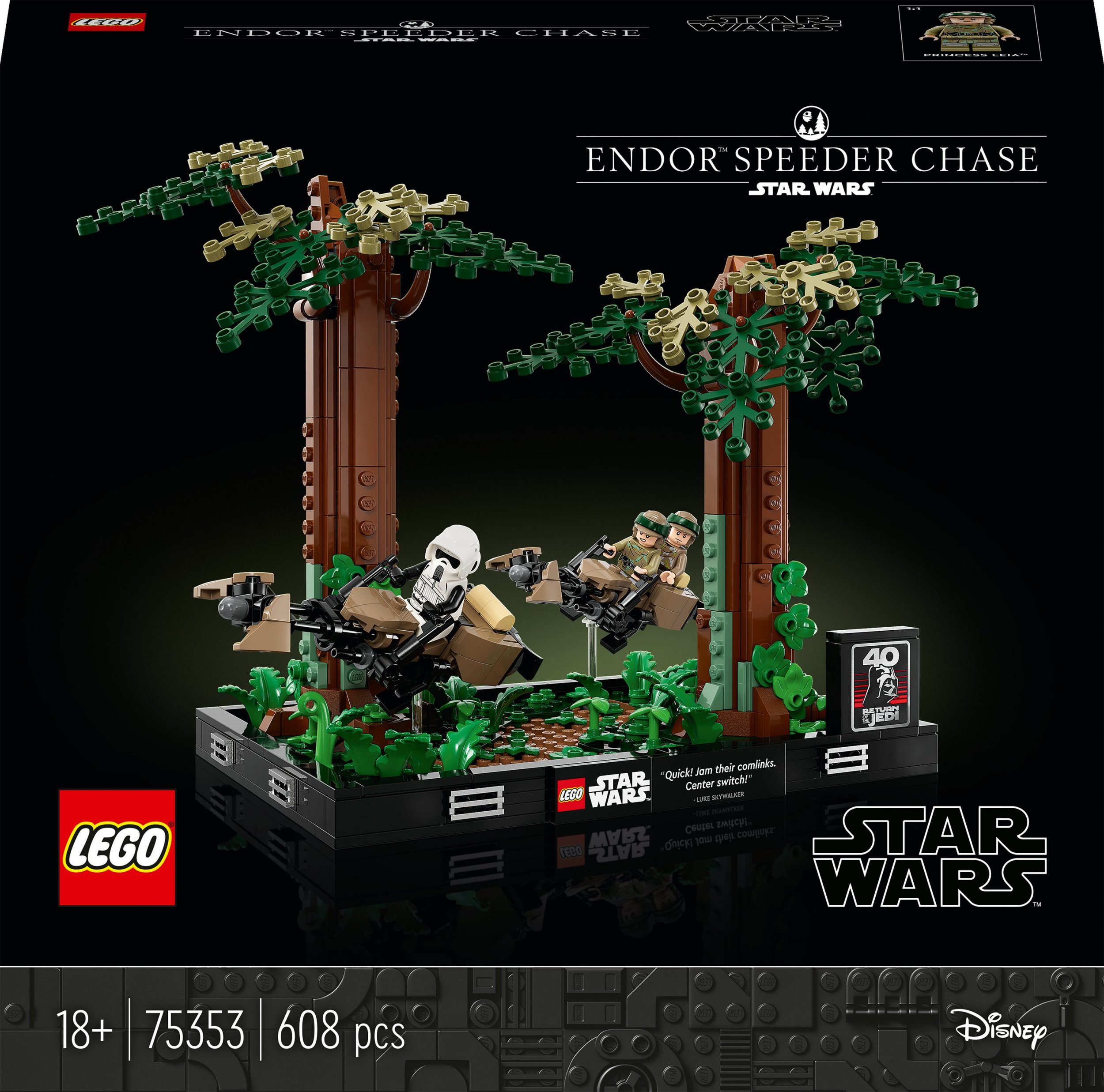 Star Wars 75353 Diorama: Speeder Chase through Endor konstruktors