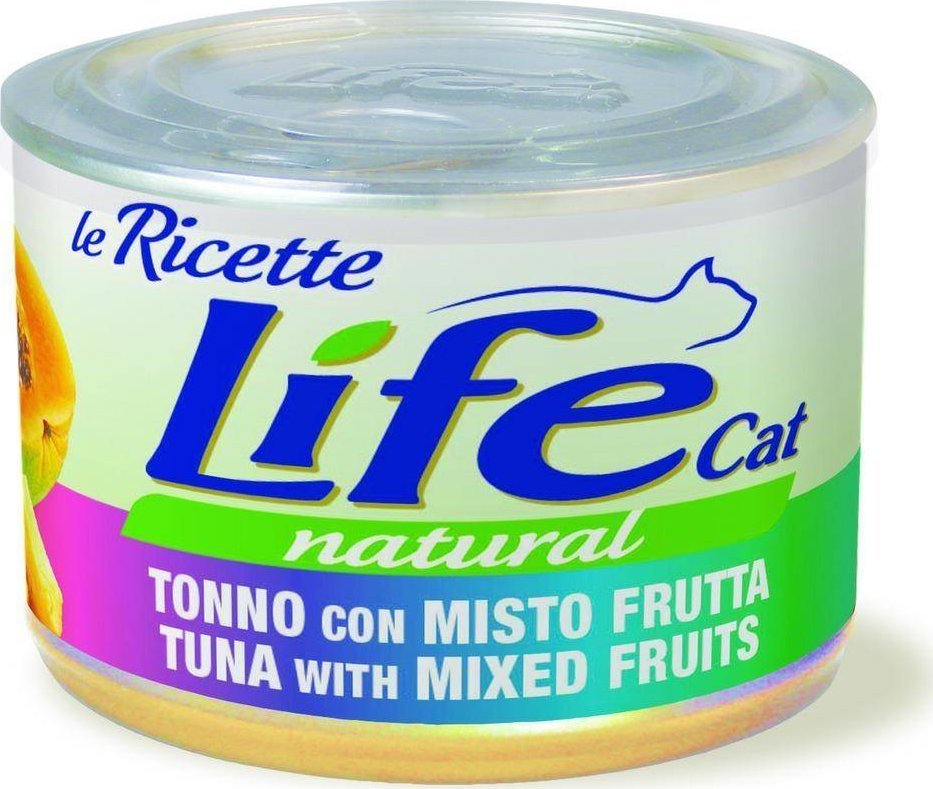 Life Pet Care LIFE CAT pusz.150g TUNA + MIX FRUITS LA RICETTE /24 102491 (8034105423480) kaķu barība