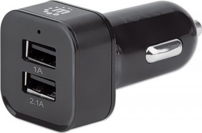 Manhattan MANHATTAN Kfz-Ladegerat mit 2 USB-Ports und Ladekabel 102179 (0766623102179) USB kabelis