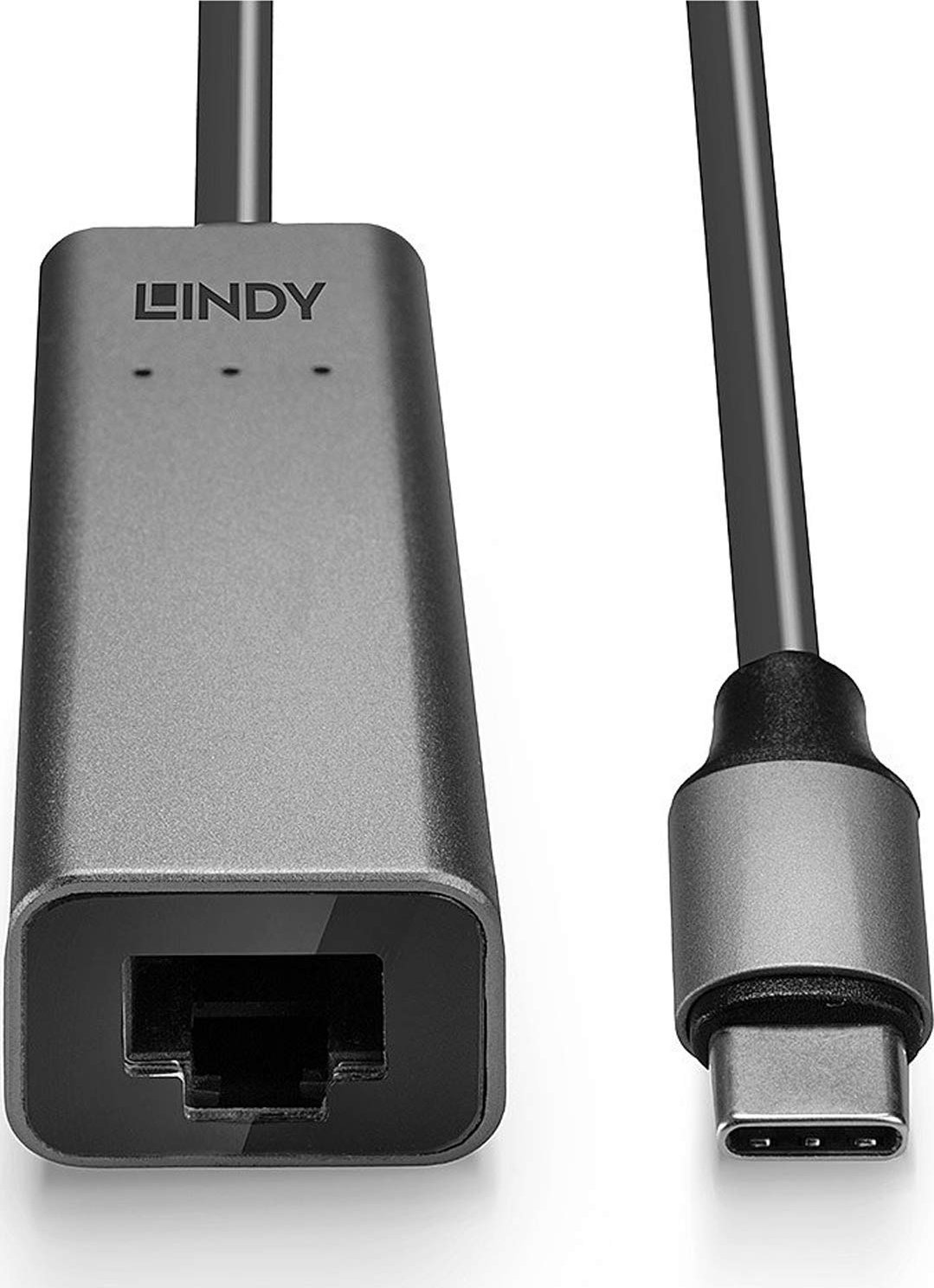 Adapter USB Lindy 43314 USB-C - RJ45 Szary  (43314) 43314 (4002888433143)