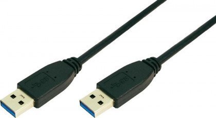 LOGILINK - Cable USB3.0 type A male to type A male, 1m, black USB kabelis