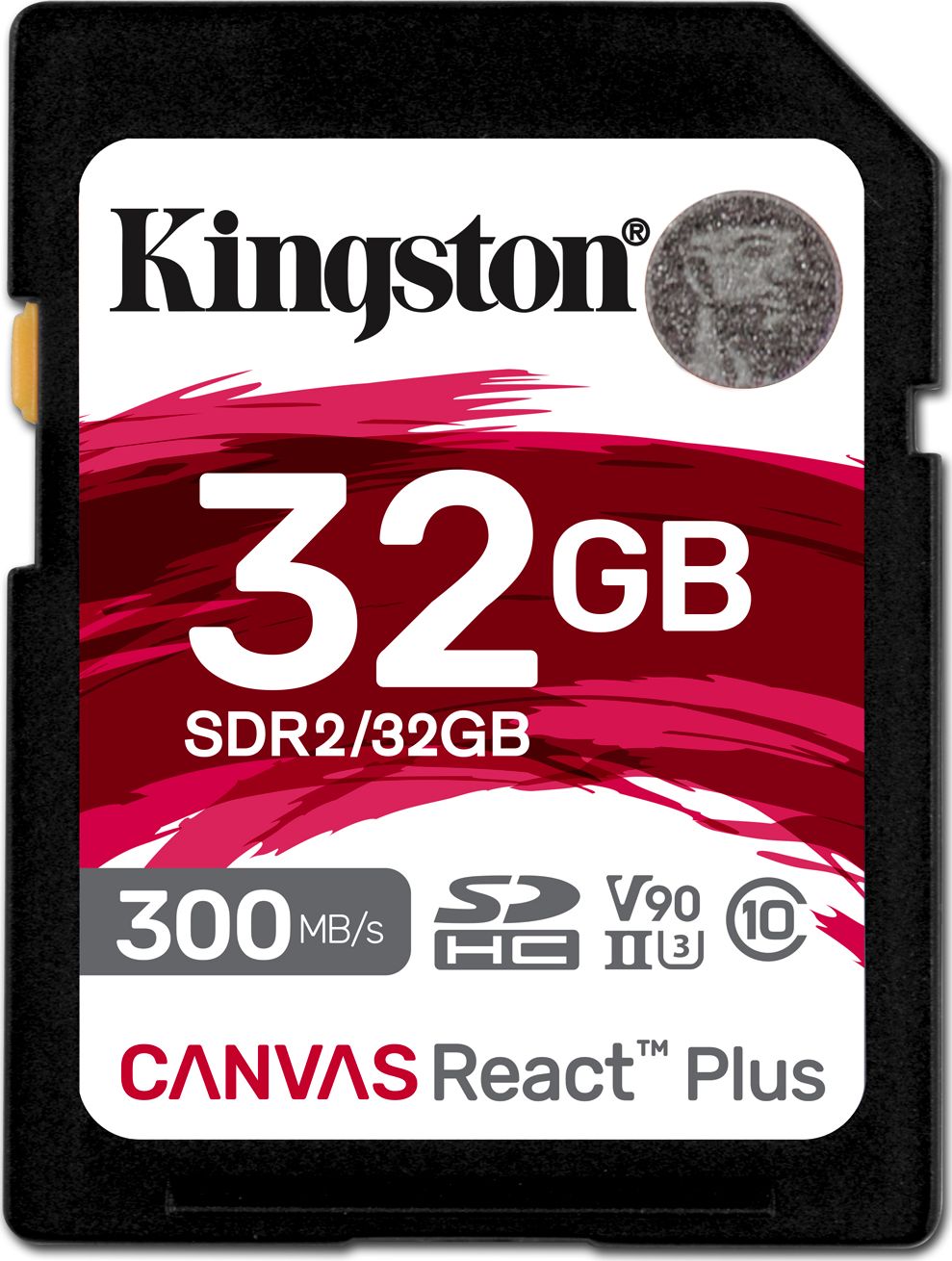 Kingston Canvas React Plus 32GB SDHC Memory Card (Black, UHS-II U3, Class 10, V90) atmiņas karte