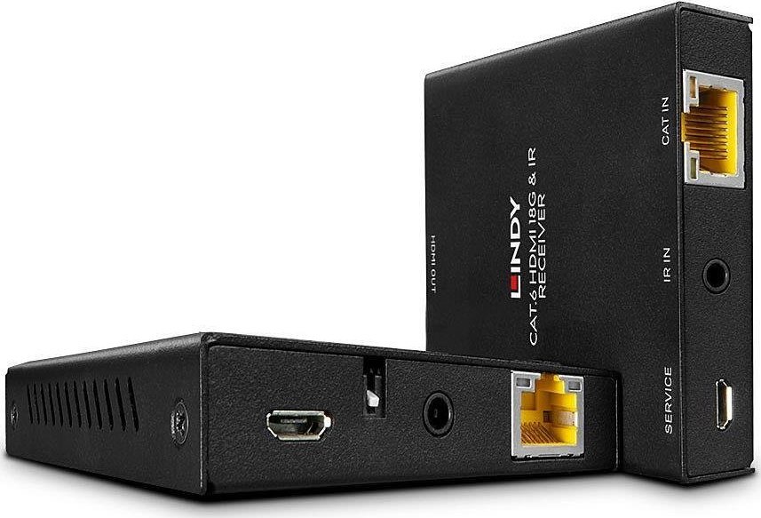 System przekazu sygnalu AV Lindy Extender HDMI LINDY 18G & IR Extender with PoC & Loop Out, Cat.6, 50m 38205 (4002888382052)