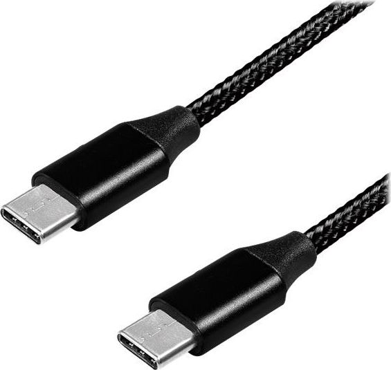 LogiLink USB-C 1.0m czarny kabelis, vads