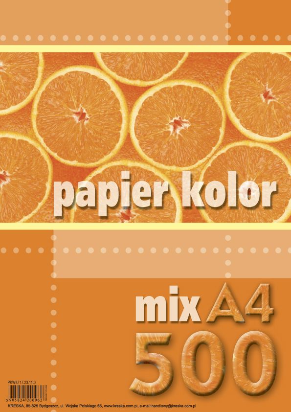 Kreska Papier kolorowy A4 500k mix kolorow KRES0121 (5905824200962) papīrs
