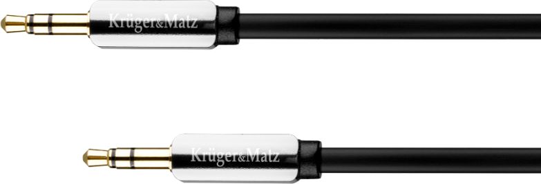 Kabel Kruger&Matz Jack 3.5mm - Jack 3.5mm 1m srebrny (KM0312P) KM0312P (5901436853329) kabelis video, audio