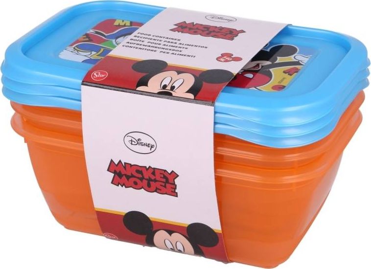 Mickey Mouse Mickey Mouse - Zestaw pojemnikow na zywnosc 540ml (3szt.) BT-11102 (8412497111022) Pārtikas uzglabāšanas piederumi