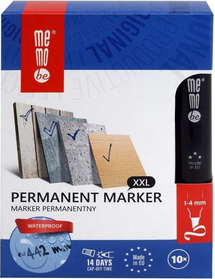 MemoBe Marker permanentny 1-4mm niebieski (10szt) MemoBe 12529479 (5903273517914)
