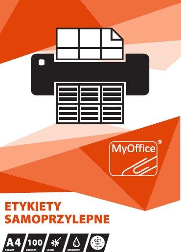 MyOffice ETYKIETY A4 MyOFFICE 70 X 25.4 MM (100) ^ eta4070x254os (5902596500610) uzlīmju printeris