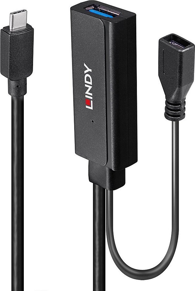 Kabel USB Lindy USB-C - USB-C + USB-A 5 m Czarny (43344) 43344 (4002888433440) USB kabelis