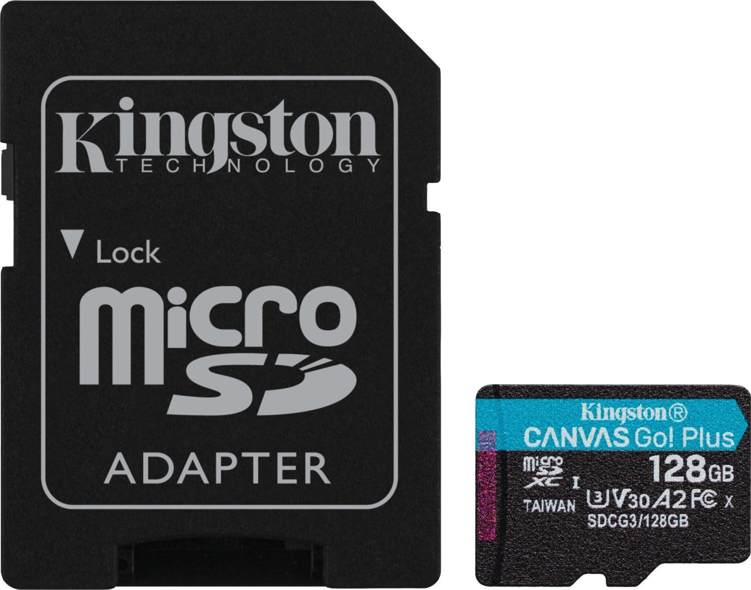 Kingston microSDXC Canvas Go! Plus 128GB 170R A2 U3 V30 Card + adapter atmiņas karte