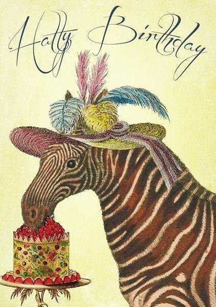 Madame Treacle Karnet B6 z koperta Urodziny Zebra w kapeluszu 498567 (5060678681999)