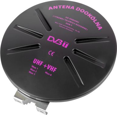Antena RTV LP Antena dookolna do odbioru DVB-T czarna ANT0007 (5901890051781) antena