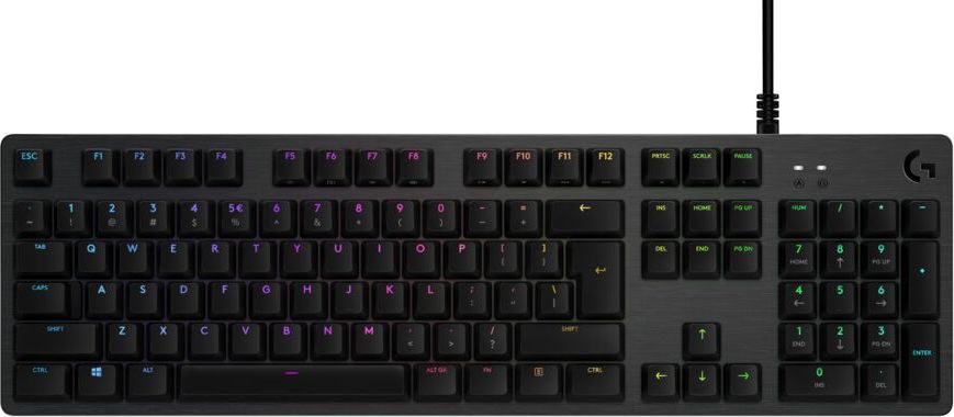 LOGITECH G512 CARBON LIGHTSYNC RGB Mechanical Gaming Keyboard with GX Red switches-CARBON-US INT'L-USB-IN klaviatūra