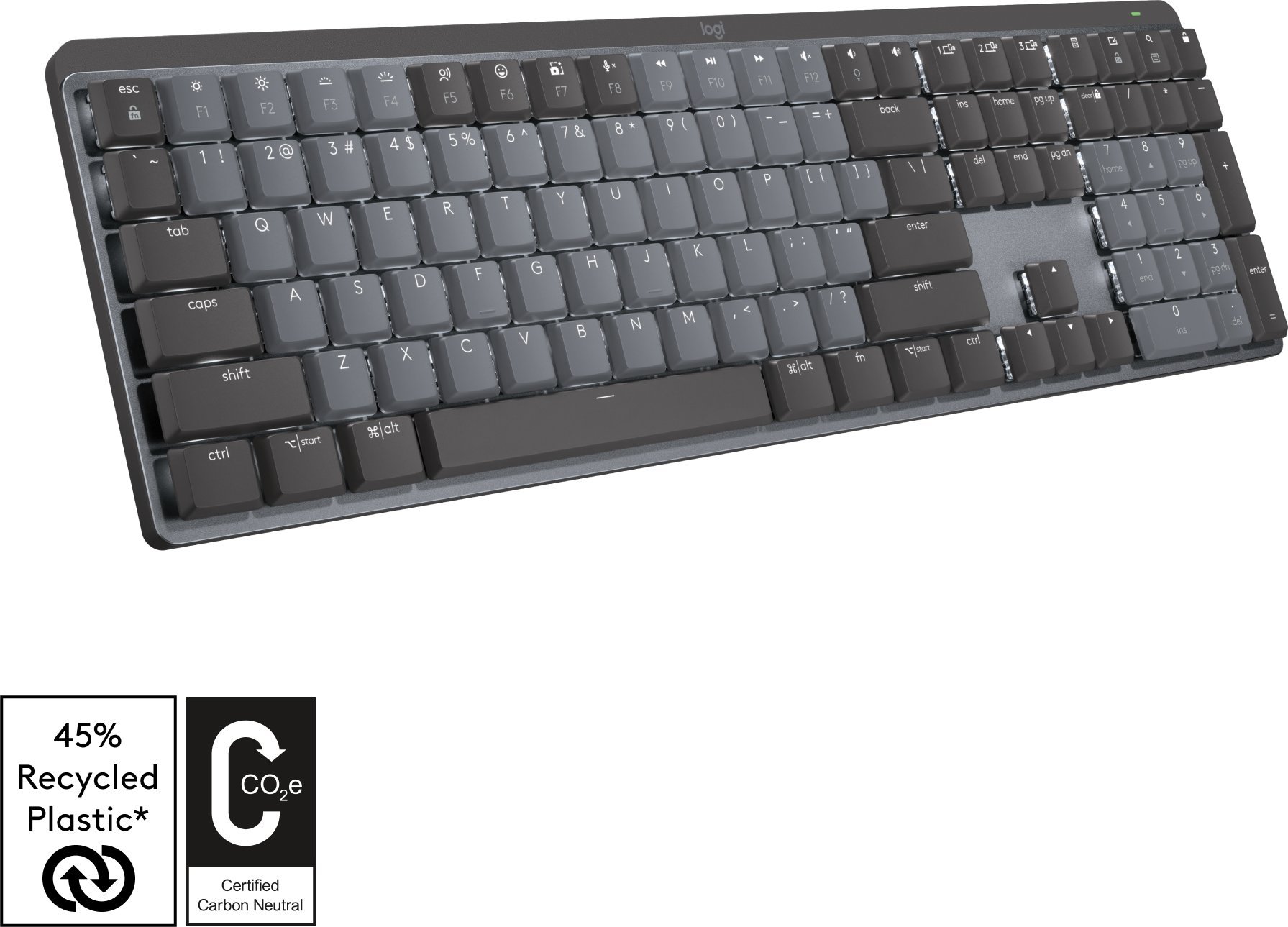 LOGITECH MX MECHANICAL WRLS ILLUM. KEYB - GRAPHITE - US INTL - EMEA klaviatūra