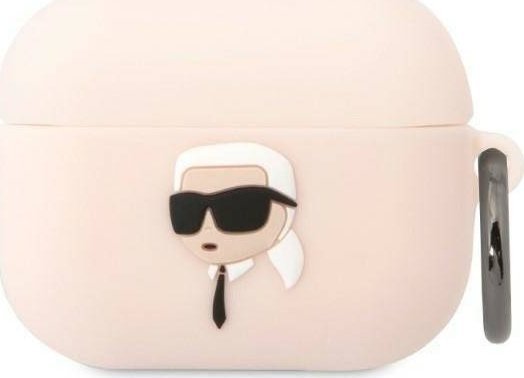 Karl Lagerfeld Etui Karl Lagerfeld KLAPRUNIKP Apple AirPods Pro cover rozowy/pink Silicone Karl Head 3D KLD1419 (3666339087876)
