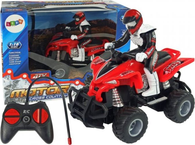 Lean Sport Import LEANToys Quad Zdalnie Sterowany Czerwony 27 Mhz 1:16 Na Baterie 9385 (5904204754019) Radiovadāmā rotaļlieta